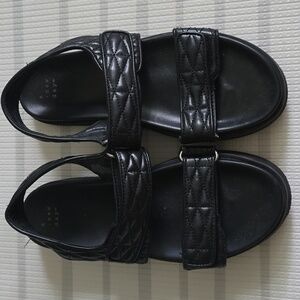 A New Day Black Quilted Strap Sandals Size 8.5 From Target
